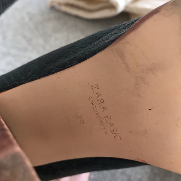 Zara snakeskin stacked heel mules - Picture 8 of 8